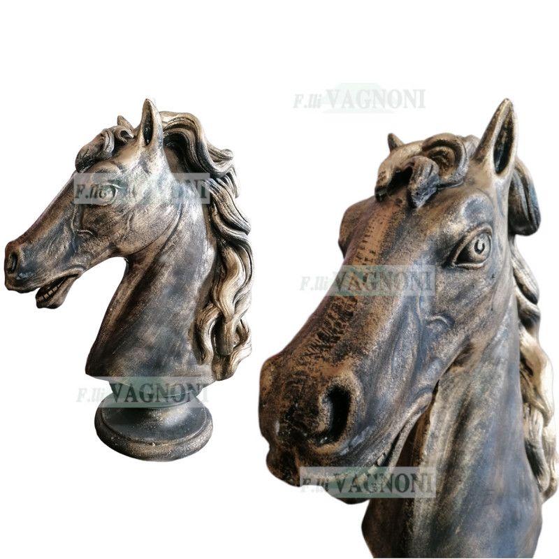 TESTA DI CAVALLO IN CEMENTO BRONZO CM. 90